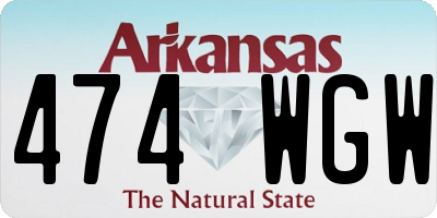 AR license plate 474WGW