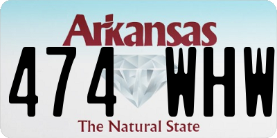 AR license plate 474WHW