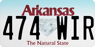 AR license plate 474WIR