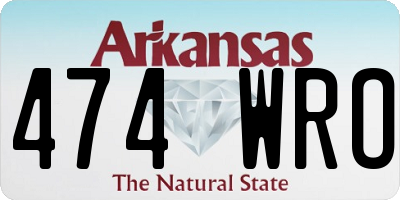 AR license plate 474WRO