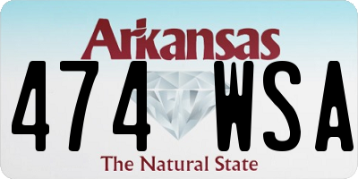 AR license plate 474WSA