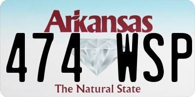 AR license plate 474WSP