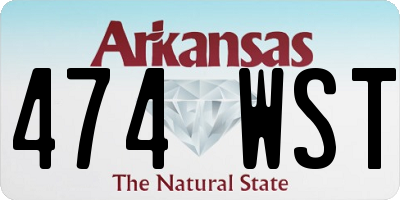 AR license plate 474WST
