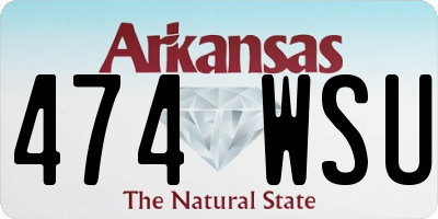 AR license plate 474WSU