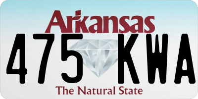 AR license plate 475KWA
