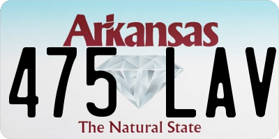 AR license plate 475LAV