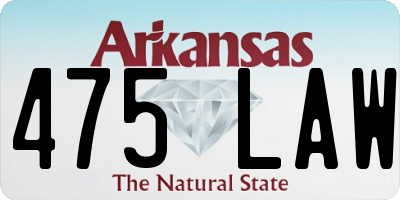 AR license plate 475LAW