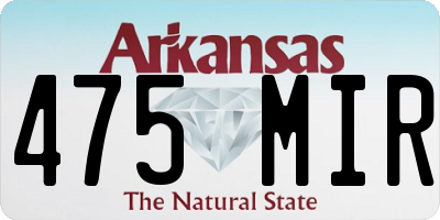 AR license plate 475MIR