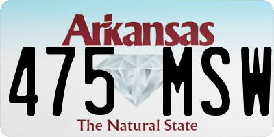 AR license plate 475MSW