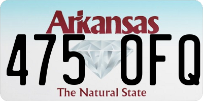 AR license plate 475OFQ