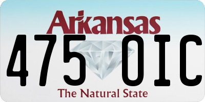AR license plate 475OIC