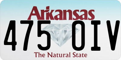 AR license plate 475OIV