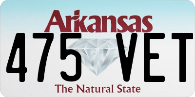 AR license plate 475VET