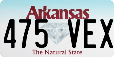 AR license plate 475VEX