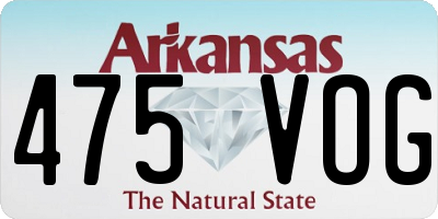 AR license plate 475VOG