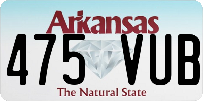AR license plate 475VUB