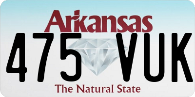 AR license plate 475VUK