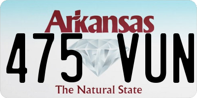 AR license plate 475VUN