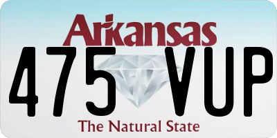 AR license plate 475VUP
