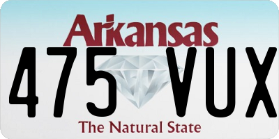 AR license plate 475VUX