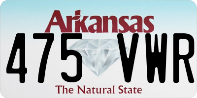 AR license plate 475VWR