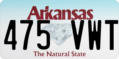 AR license plate 475VWT