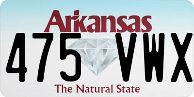 AR license plate 475VWX