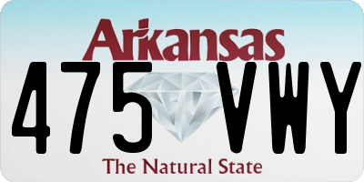 AR license plate 475VWY