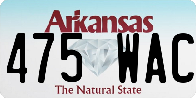 AR license plate 475WAC