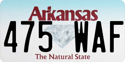 AR license plate 475WAF
