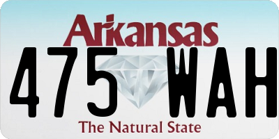 AR license plate 475WAH