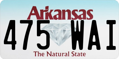 AR license plate 475WAI