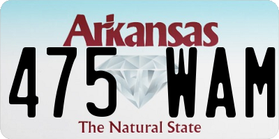 AR license plate 475WAM