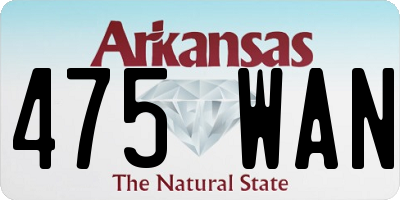 AR license plate 475WAN