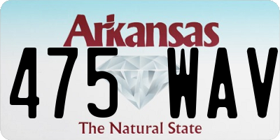 AR license plate 475WAV