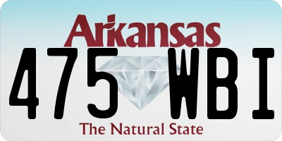 AR license plate 475WBI