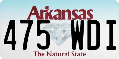 AR license plate 475WDI