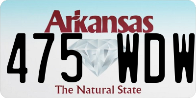 AR license plate 475WDW