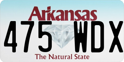 AR license plate 475WDX