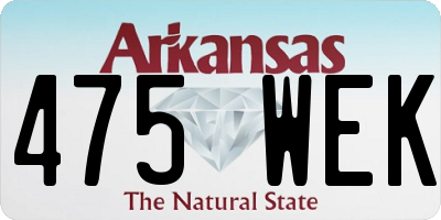 AR license plate 475WEK