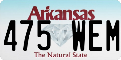 AR license plate 475WEM