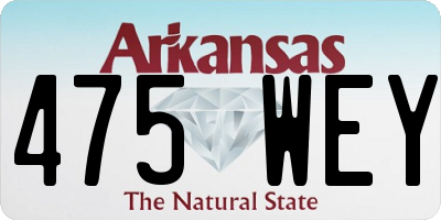 AR license plate 475WEY