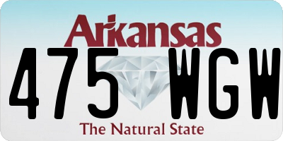 AR license plate 475WGW