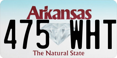 AR license plate 475WHT