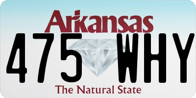 AR license plate 475WHY