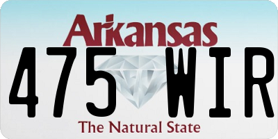 AR license plate 475WIR