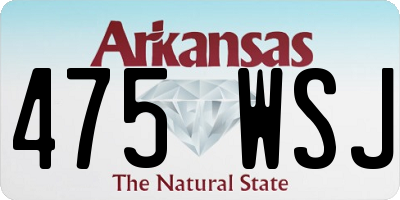 AR license plate 475WSJ