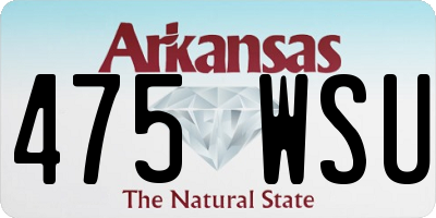 AR license plate 475WSU