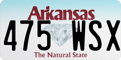 AR license plate 475WSX