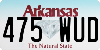 AR license plate 475WUD